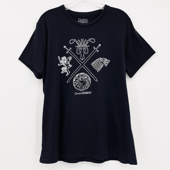 Game Of Thrones 100% Cotton Black Graphic Crewneck Tee XL - Picture 1 of 5